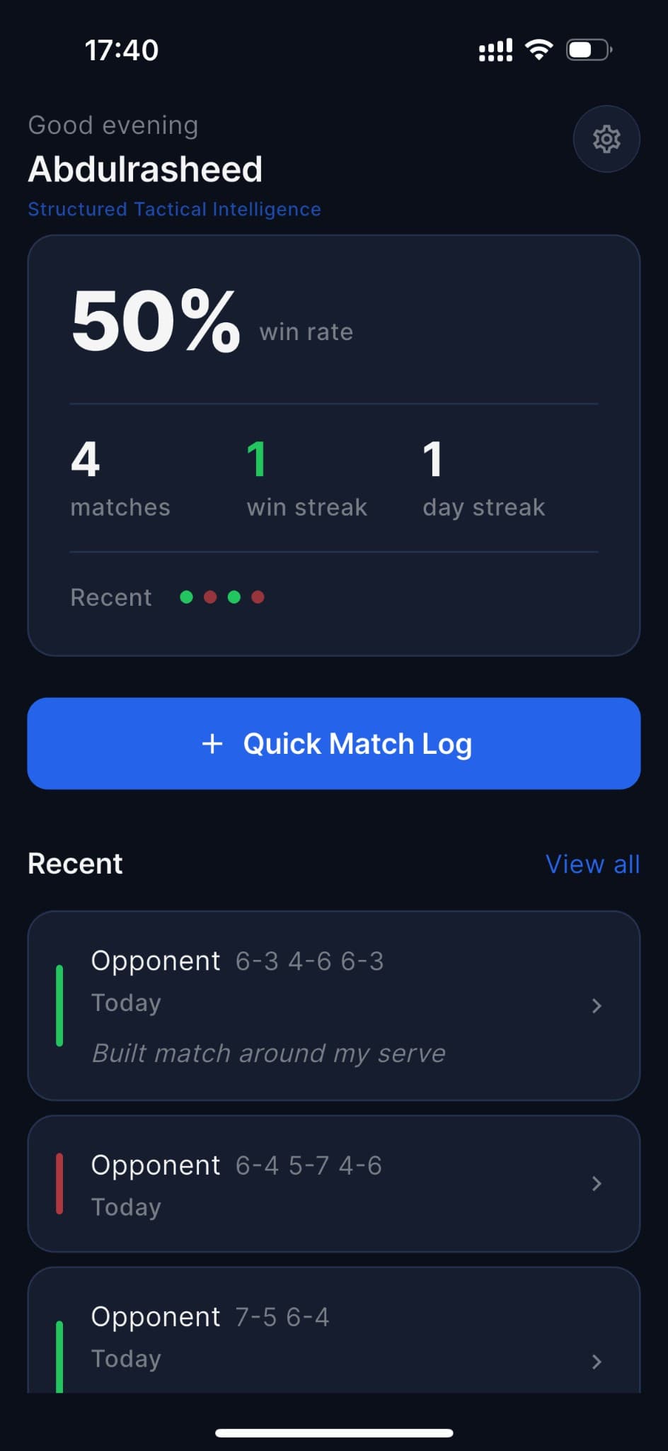 Composure home dashboard
